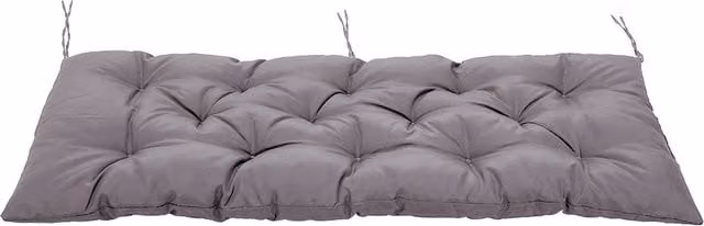 Waterproof Non-Slip Rectangular Outdoor Bench Cushion in Grey Polyester