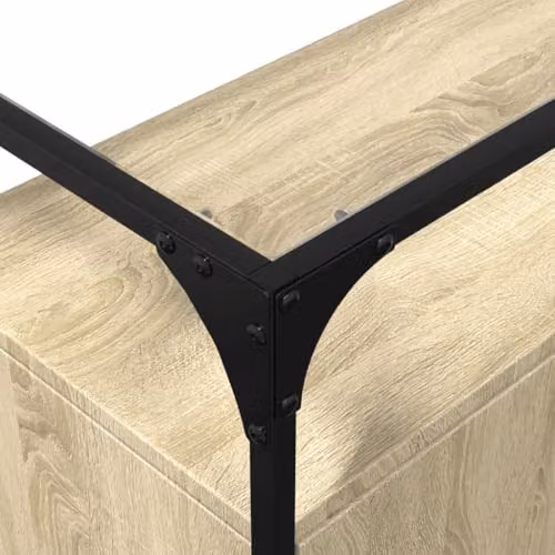 vidaXL Industrial Sideboard in Brown Sonoma Oak with Glass Top, W/D/H: 98 x 35 x 81 cm – 4
