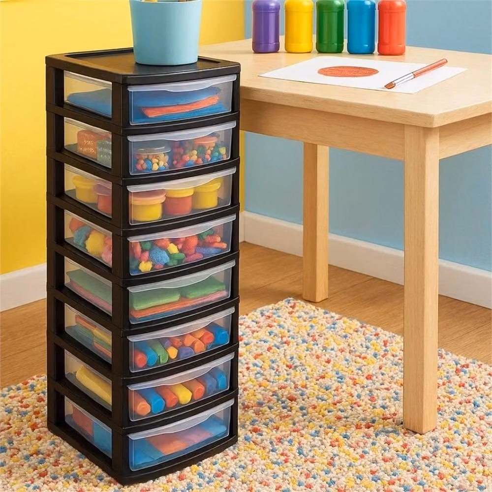 Kelvenix A4 8 Drawer Plastic Storage Unit in Black, W/D/H: 35.0 x 38.0 x 28.0 cm – 3