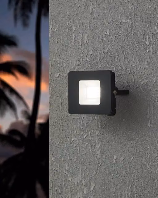 Eglo Faedo Black Aluminium Outdoor LED Spotlight, 20W