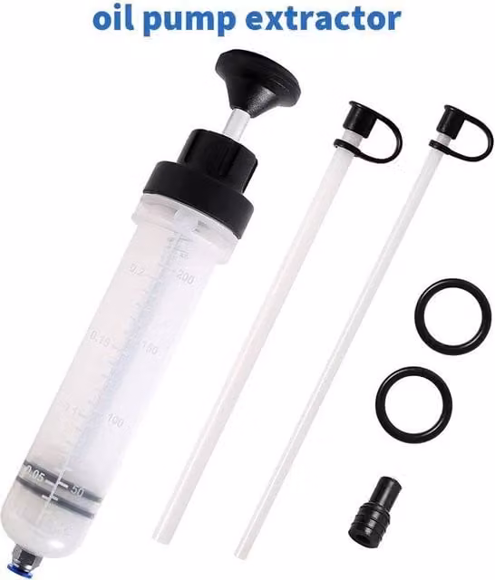 NESTLUNE 200ml Manual Car Oil Fluid Extractor Syringe Pump in Clear