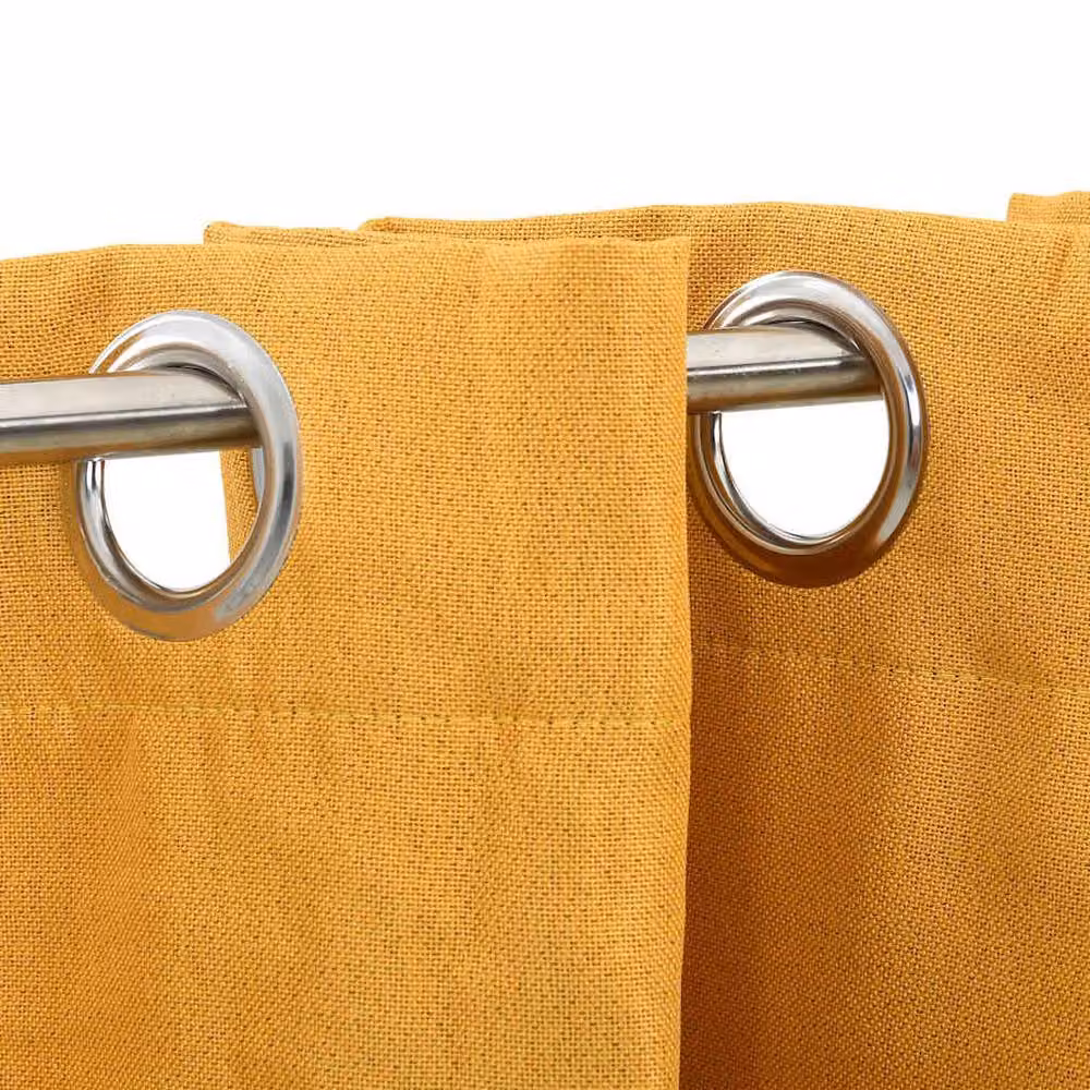 Berkfield Home Linen-Look Blackout Curtains with Eyelets, 2 Pack, Yellow, W: 140 cm, H: 225 cm – 3