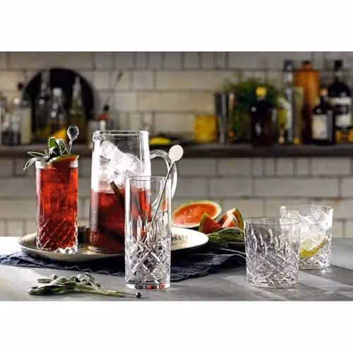 Royal Doulton Ashmere Geometric Crystal Tumbler Highball Set of 2, Transparent – 2
