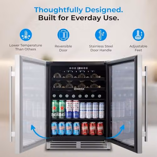 Subcold Integra60 Integrated Undercounter Wine Cooler with Compressor Cooling and LED Light, Stainless Steel, W/D/H: 59.5 x 57.5 x 82.6 cm – 8