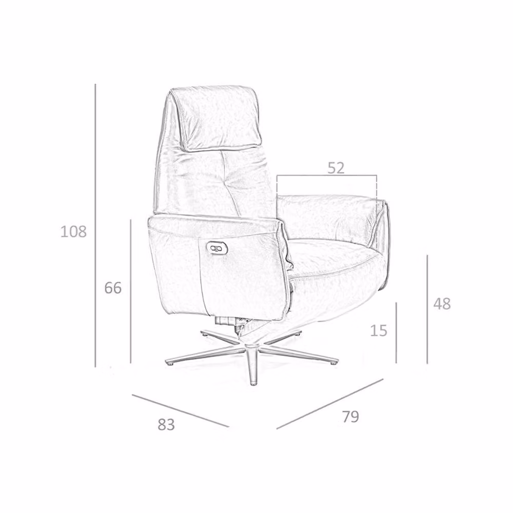 Angel Cerda Brown Leather Electric Swivel Recliner Armchair – 8