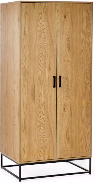 Julian Bowen Harlow 2 Door Wardrobe in Brown and Black
