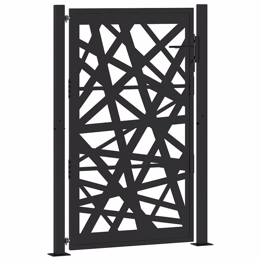 Berkfield Black Steel Garden Gate, W: 105 cm, H: 155 cm – 4