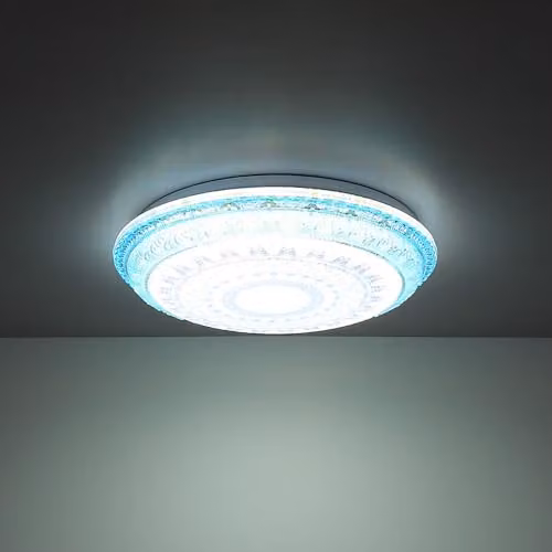 Globo Lighting CCT LED Ceiling Light in Blue and White, 18W, 600LM, D x H: 39 x 8.5 cm – 4