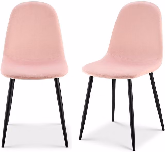 Bravich LTD Ron Velvet Dining Chairs in Pink, Pack of 4