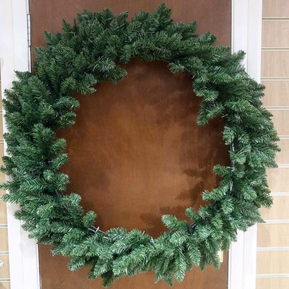 Shatchi Large Artificial Pine Christmas Wreath in Green, Diameter: 80 cm – 2