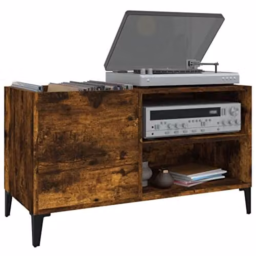 vidaXL Record Cabinet in Smoked Oak, W/D/H: 84.5 x 38 x 48 cm – 5