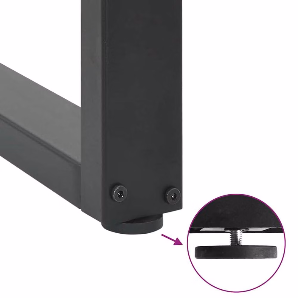 Berkfield Home Modern U-Shaped Coffee Table Legs, 2 Pieces, Anthracite Steel, W: 90 cm, H: 72.5 cm – 5