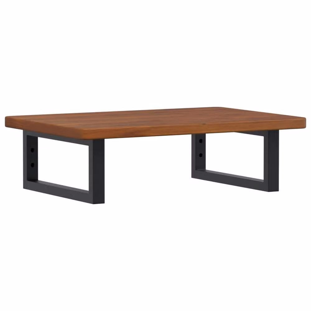 Berkfield Home Elegant Wall Mounted Basin Shelf in Brown Oak and Black Steel, W/D/H: 40 x 40 x 40 cm – 1