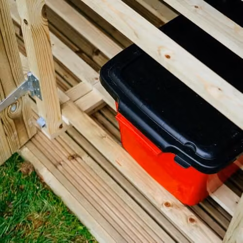 Buttercup Farm Shireburn Bin Store in Brown, Fits 1x 180L/240L Wheelie Bin and 8x Recycle Boxes, W: 308.5 cm, D: 80.4 cm, H: 120 cm – 7