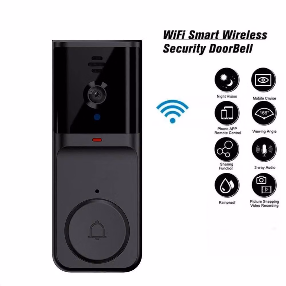 FORGEVIO Smart WiFi Wireless Video Doorbell Security in Black – 2