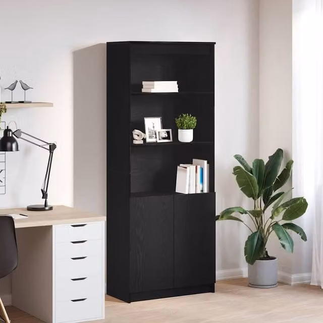 Berkfield Home Black Oak Highboard W/D/H: 70 x 35 x 180 cm – 1