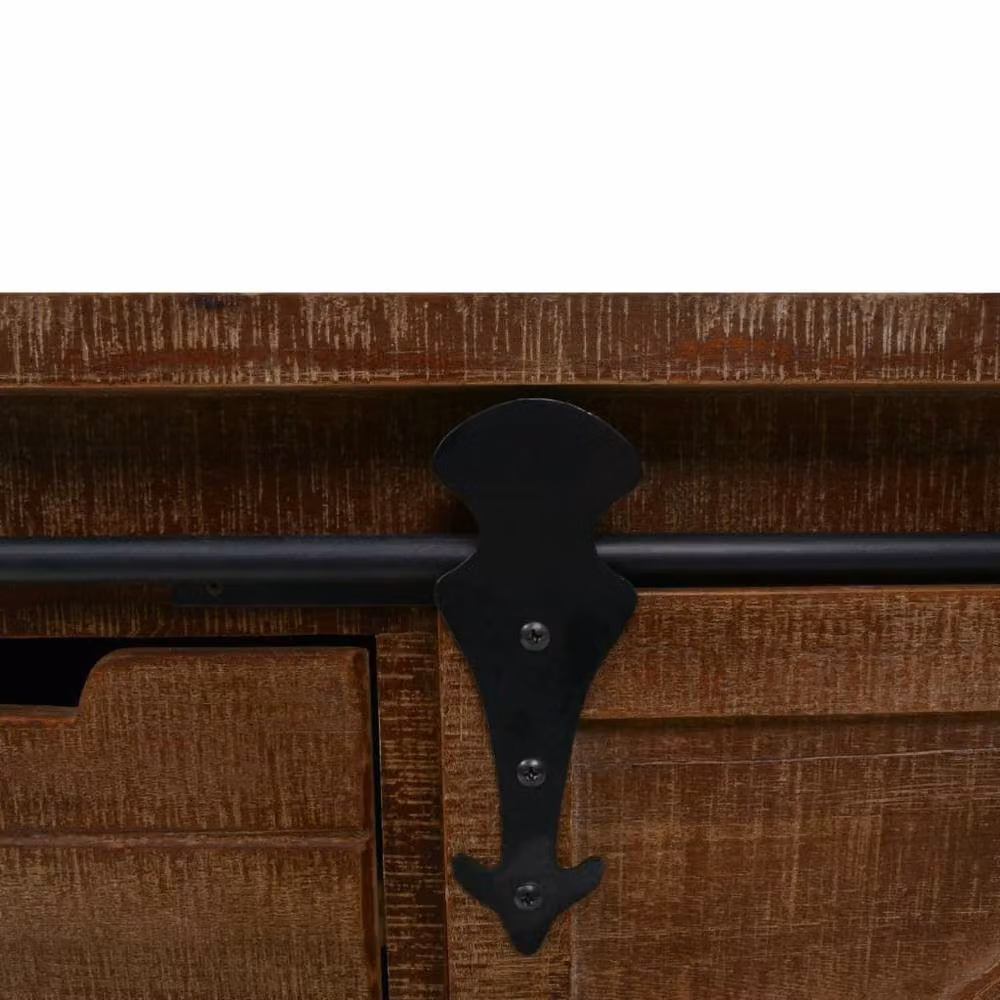 Berkfield Home Freestanding Storage Cabinet in Brown Lacquered Wood with Castors, W: 64 cm, D: 33.5 cm, H: 75 cm – 3