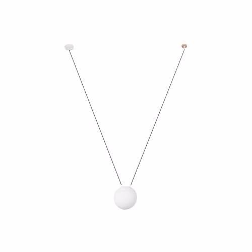 Faro Barcelona Mine 1 Light Ceiling Pendant in White and Wood with E27 Bulb Holder – 1