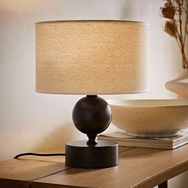 ValueLights Anthony Candlestick Table Lamp with Beige Fabric Shade