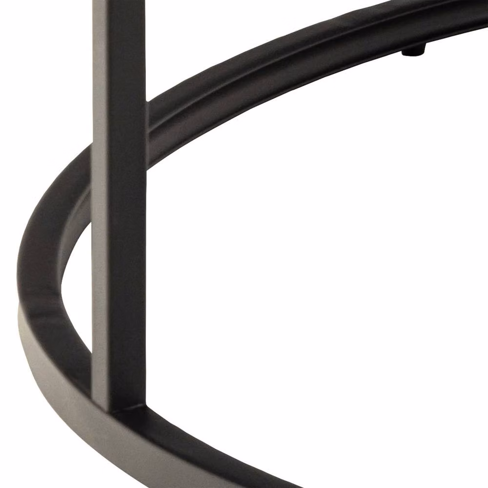 Wyld Haus Odense Round Black Marble Effect Coffee Table with Matte Black Metal Legs, Diameter: 80 cm, Height: 40 cm – 5