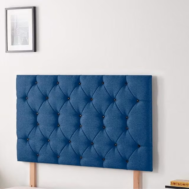 Somnior Beds Ltd Savoy Plush Velvet Small Single Divan Headboard in Navy Blue
