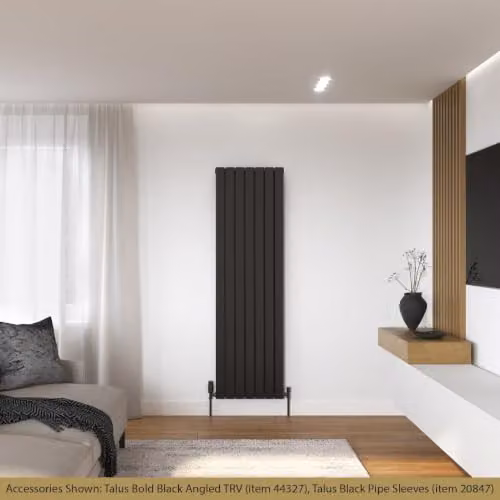 UK Radiators Typhoon Black Vertical Designer Radiator, H: 160 cm, W: 47.6 cm – 3