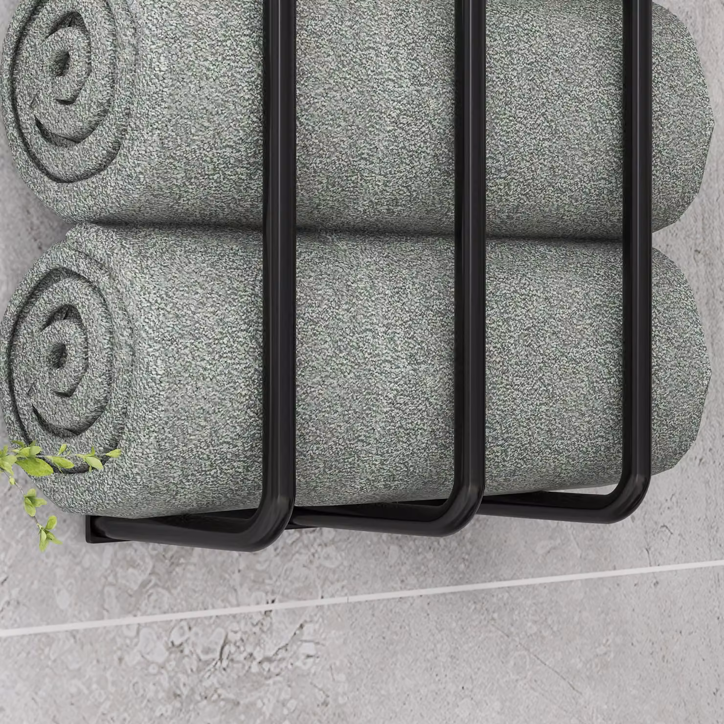 HOMCOM Black Metal Wall Mounted Towel Rail, W/D/H: 21 x 12 x 74 cm – 5