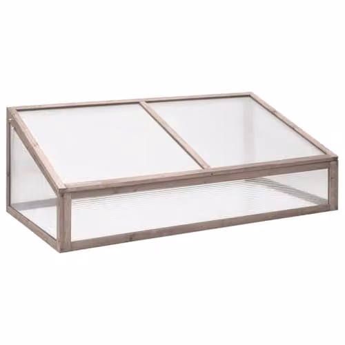 vidaXL Grey Fir Wood Greenhouse W/D/H: 110 x 56 x 39 cm