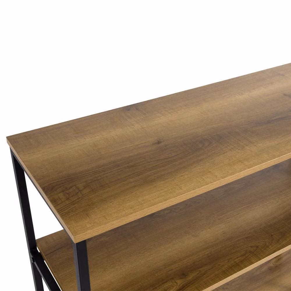 SoBuy 3-Shelf Industrial Style Console Table in Brown and Black, W: 120 cm – 4