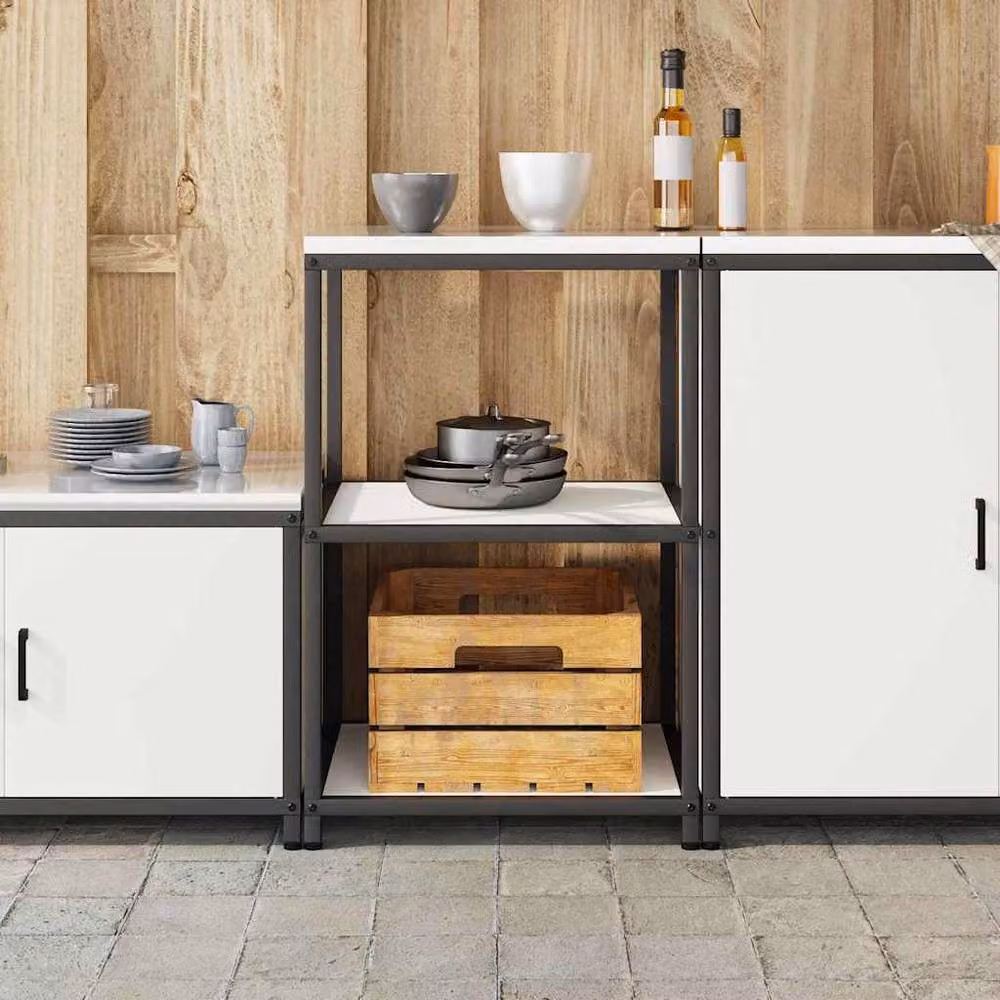 Berkfield Home White Steel Kitchen Storage Shelf – 3