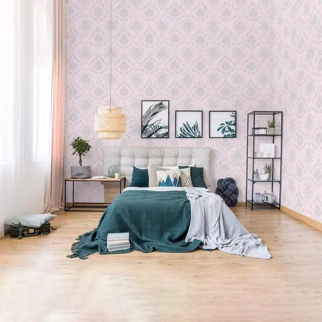 SK Filson Pink Abstract Floral Washable Classic Wallpaper