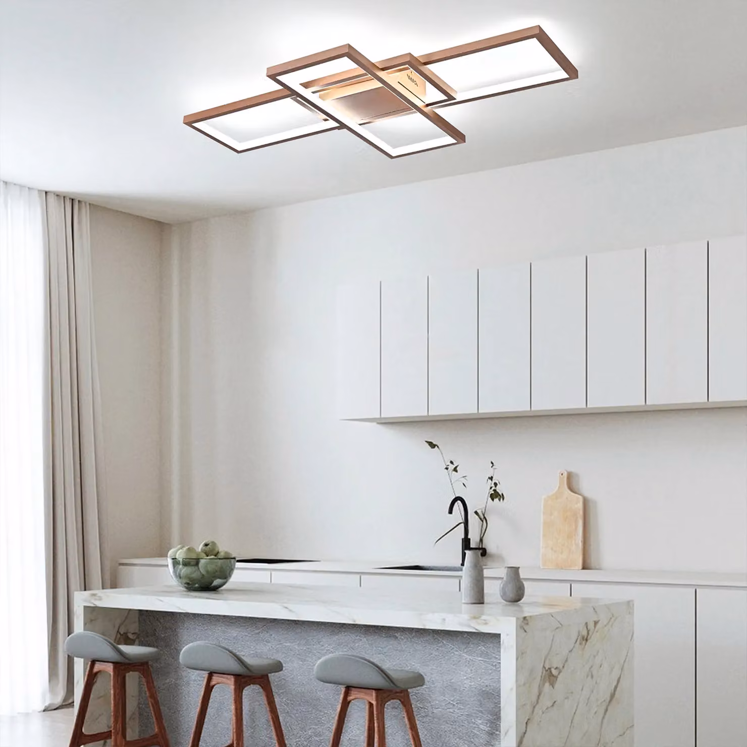 Garwarm 50W Dimmable LED Ceiling Light with Remote Control in Gold/Brass – 3