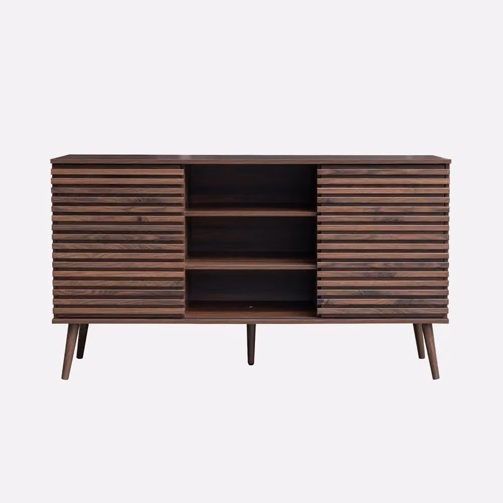 Sweekeek Scandi-style Sideboard in Dark Brown Wood Effect, W: 140 cm, H: 79 cm, D: 39 cm – 2