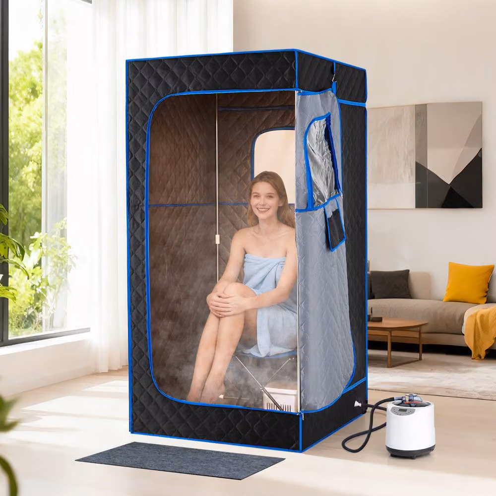 Costway Portable Steam Sauna Box Extra-Large Tent with Remote Control, Blue – 9