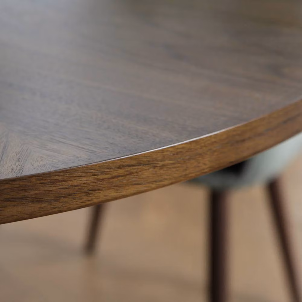 Home Garden Direct Paris Walnut Round Dining Table, 4 Seater, Brown, W/D: 100 x 100 cm – 3