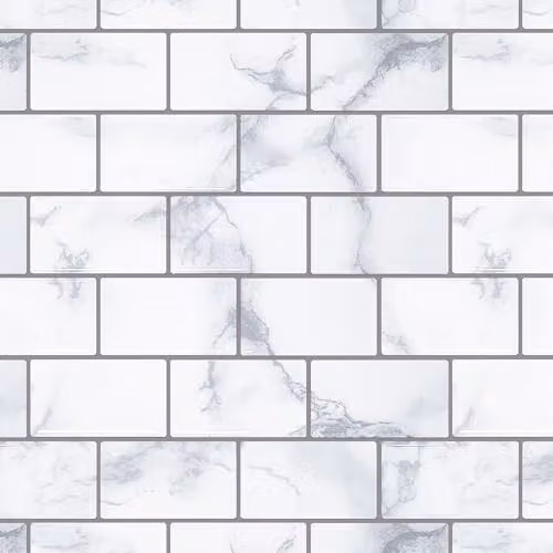 Arthouse Marble Look Glossy Wall Field Tiles, Grey and White, W/H: 30.5 x 30.5 cm (5 Tiles Per Pack)