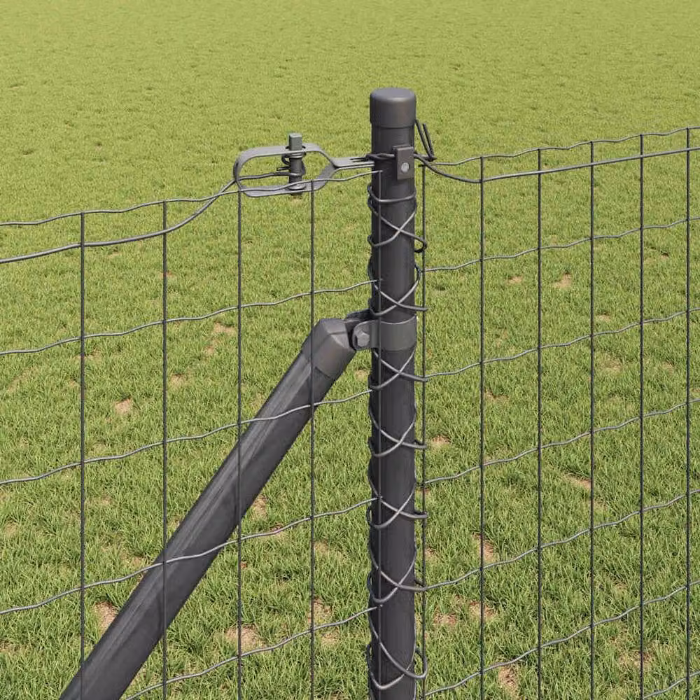 Berkfield Home Modern Euro Fence with 7 Spike Posts, Galvanised Steel, Grey, W: 10 m, H: 1.4 m – 3
