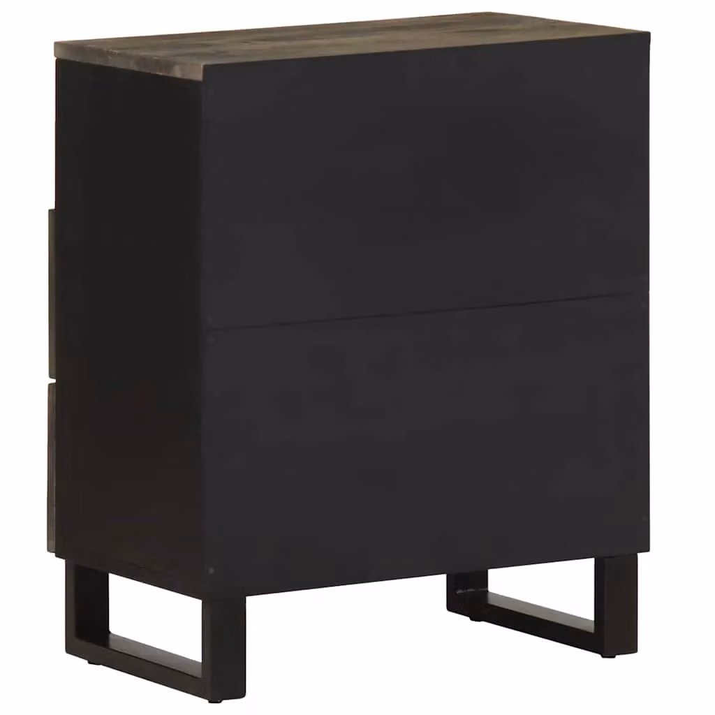 Berkfield Home Black Mango Wood Bedside Cabinet W/D/H: 50 x 33 x 62 cm – 4