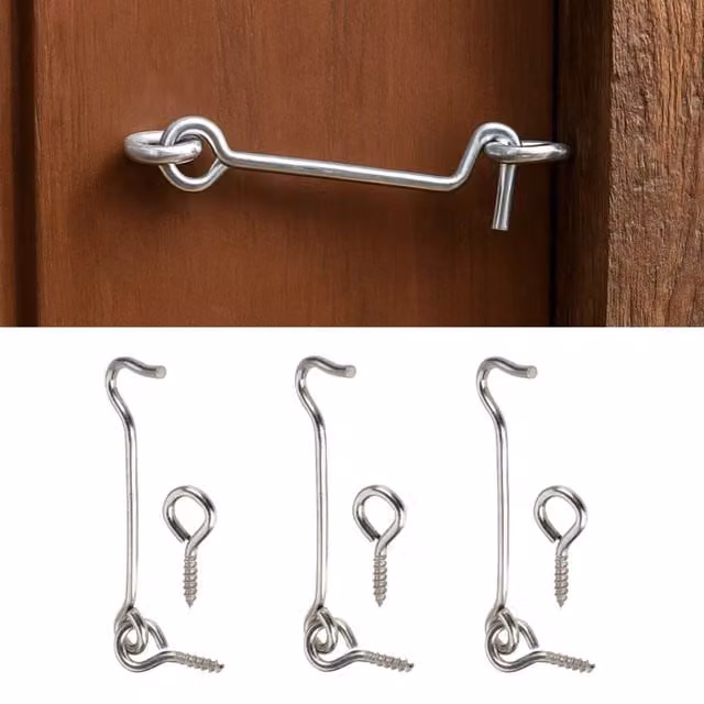 Marco Paul Galvanised Iron Hook and Eye Latch Set in Silver