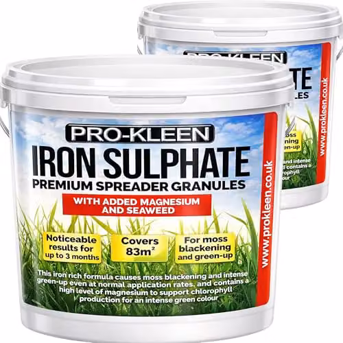 Pro-Kleen Iron Sulphate Spreader Granules with Magnesium and Seaweed, 2 x 2.5kg – 2
