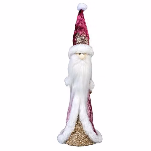 SHATCHI Santa Claus Figure in Red, White and Gold, 34 cm Height, Christmas Tabletop Centrepiece Decor – 3