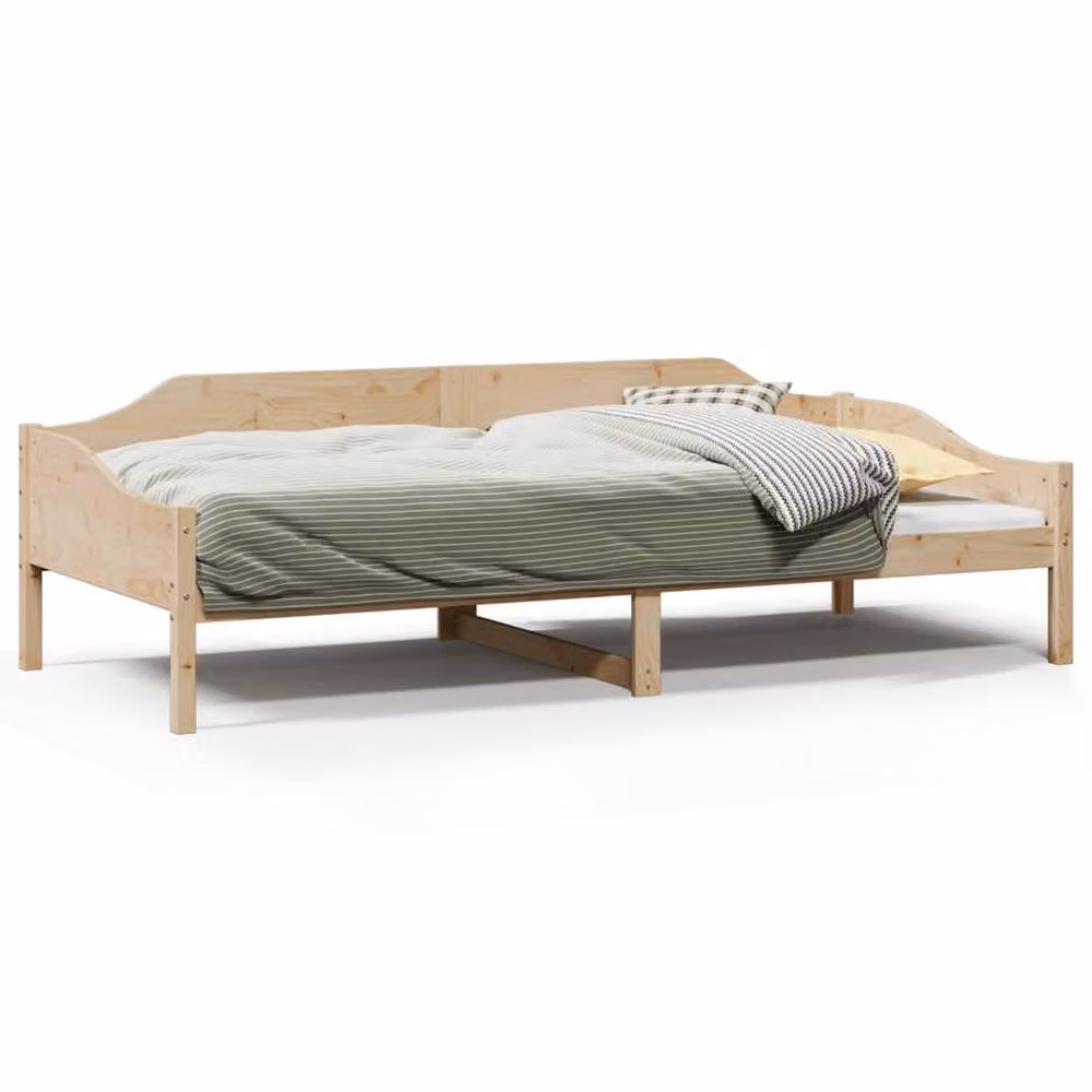 Berkfield Home Modern Solid Wood Pine Bed Frame in Beige, W/D/H: 80 x 200 cm – 2