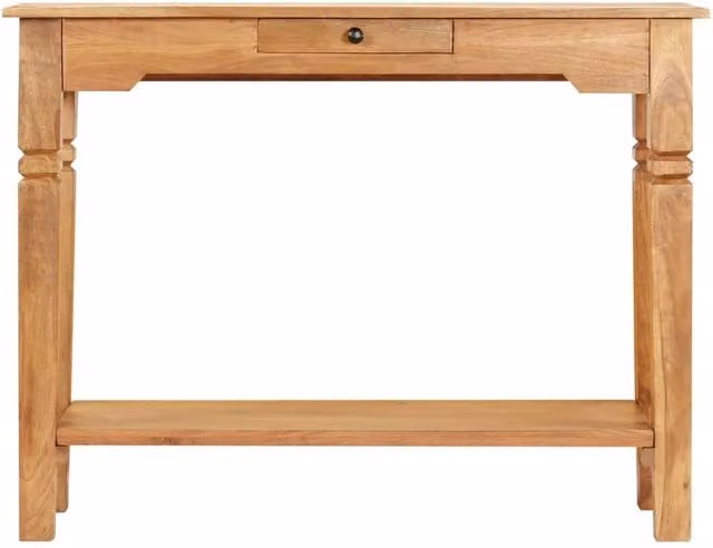 Berkfield Home Rustic Solid Acacia Wood Console Table in Brown, W/D/H: 100 x 40 x 76 cm