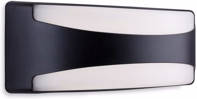Firstlight Santos Rectangular Outdoor LED Flush Wall Light, Black, IP65