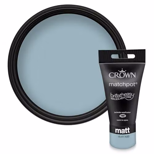 Crown Walls & Ceilings Duck Egg Matt Paint Tester Pot, 40ml