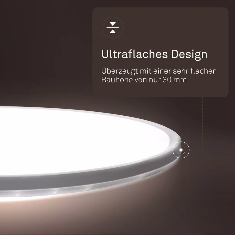 B.K.Licht Ultraslim White 18W IP44 Backlit LED Ceiling Panel – 3