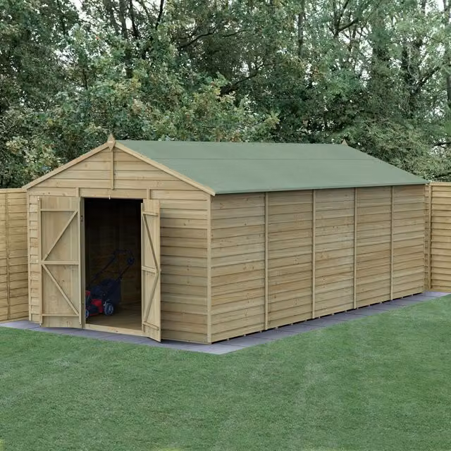 Forest Garden 4LIFE Apex Shed in Brown with Foundation, Window and Floor