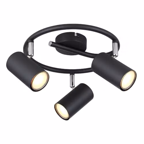 Netlighting Allvi Black Modern Ceiling Spotlight with 3x GU10 Sockets, Diameter: 25 cm, Height: 13.5 cm – 2