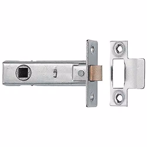 Loops 76mm Nickel Plated Tubular Mortice Door Latch with Plates and Fixings