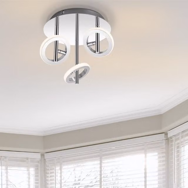 COSYLYTE Holdon 3 Ring Integrated LED Ceiling Spotlight in Chrome
